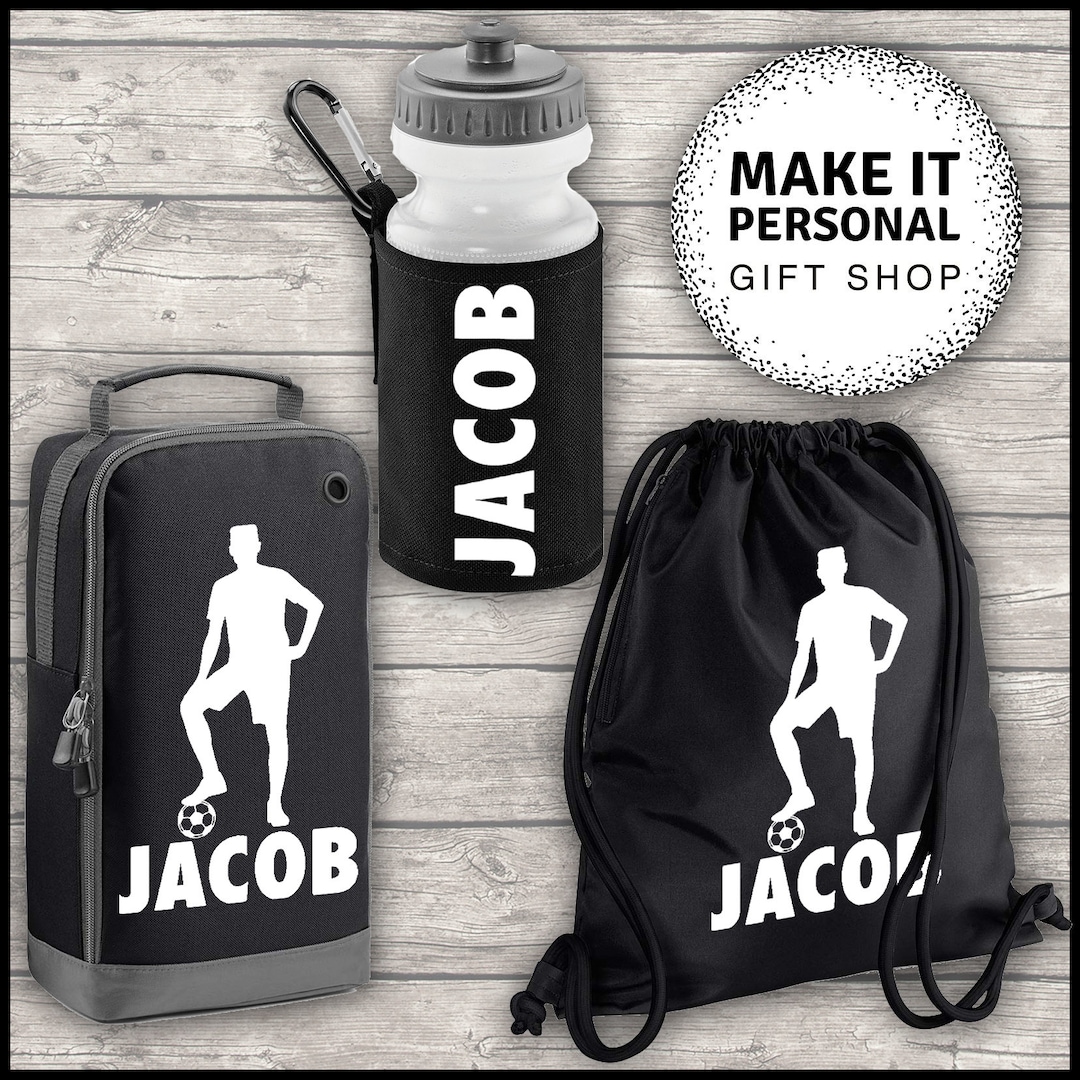 Personalised Football Boot Bag Sports Set Boot Bag Water Bottle and Gym