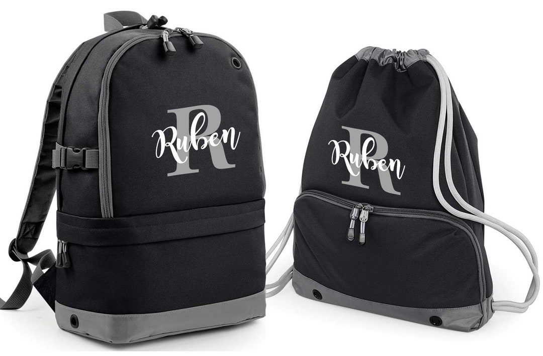 Personalised Pro Backpack With Laptop Compartment and Matching Gym Bag ...