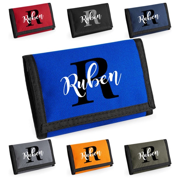 Children Ripper Wallet Personalised Childrens Money Wallet Custom Printed Name and Initial for School Trip, Summer Holiday or Party Favors