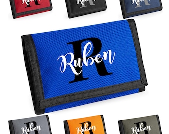 Children Ripper Wallet Personalised Childrens Money Wallet Custom Printed Name and Initial for School Trip, Summer Holiday or Party Favors