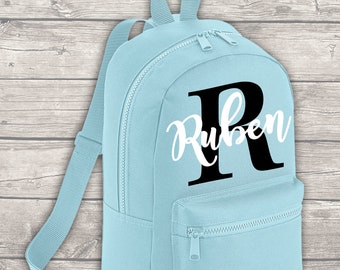 Personalised Mini Kids Initial Boys Girls Backpack Name Toddler School Nursery Bag Mini Backpack Back To School Backpack Kids Child Toddler