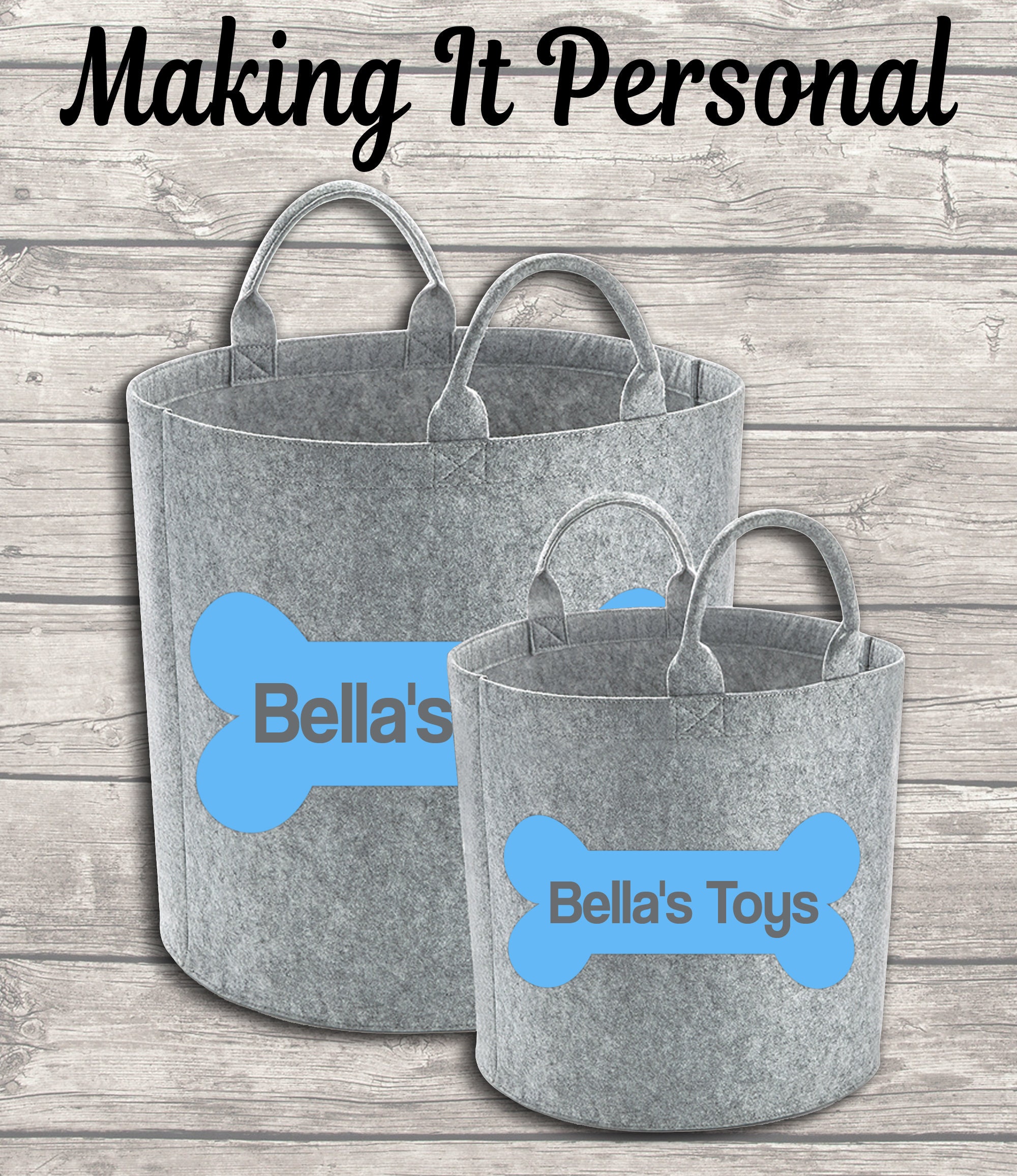 Personalised Dog Toy Bag Dog Toy Basket Dog Toy Felt Trug Dog Etsy
