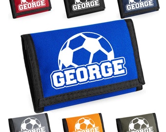 Children Ripper Wallet Personalised Football Childrens Money Wallet Custom Printed Name for School Trip, Summer Holiday or Party Favors