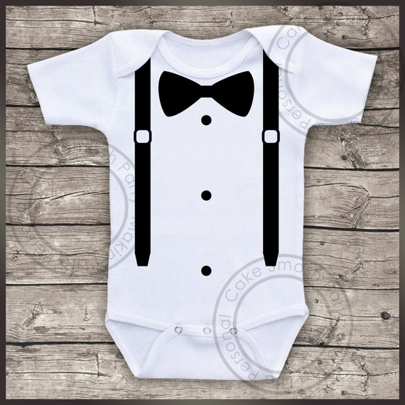 Bow Tie Boys Baby Grow Bodysuit Vest | Etsy