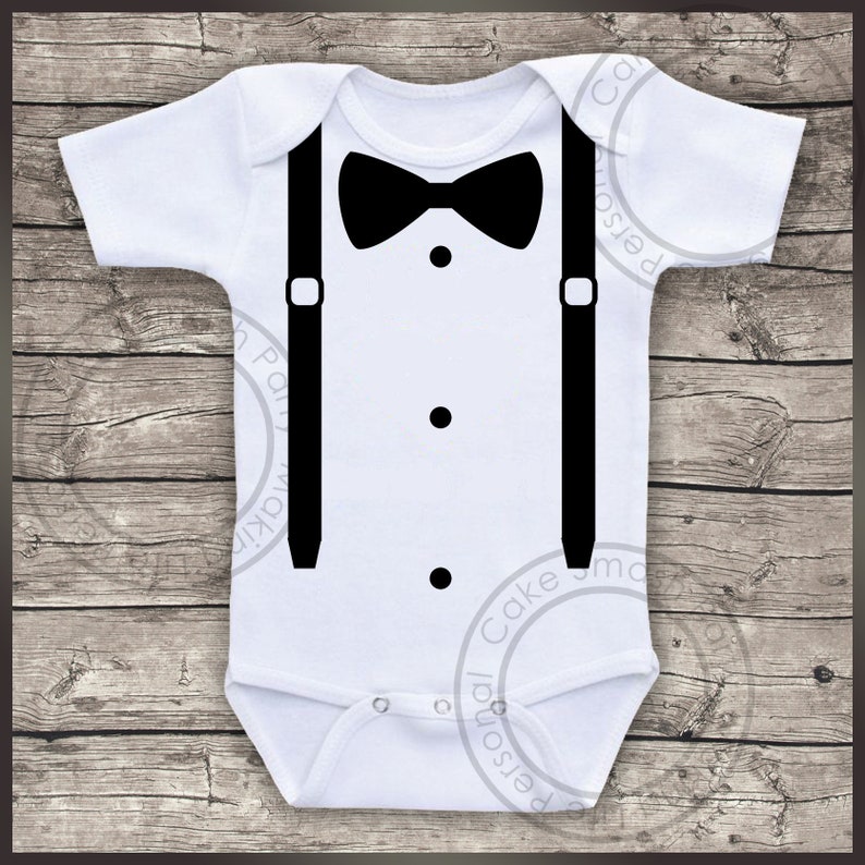Bodysuit Braces /& Bow Tie Boys Baby Grow Bodysuit Vest