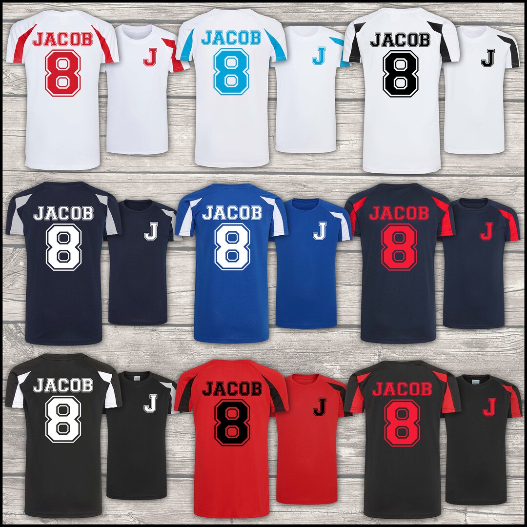 Kids Personalised Football Shirt With Name and Number Etsy UK