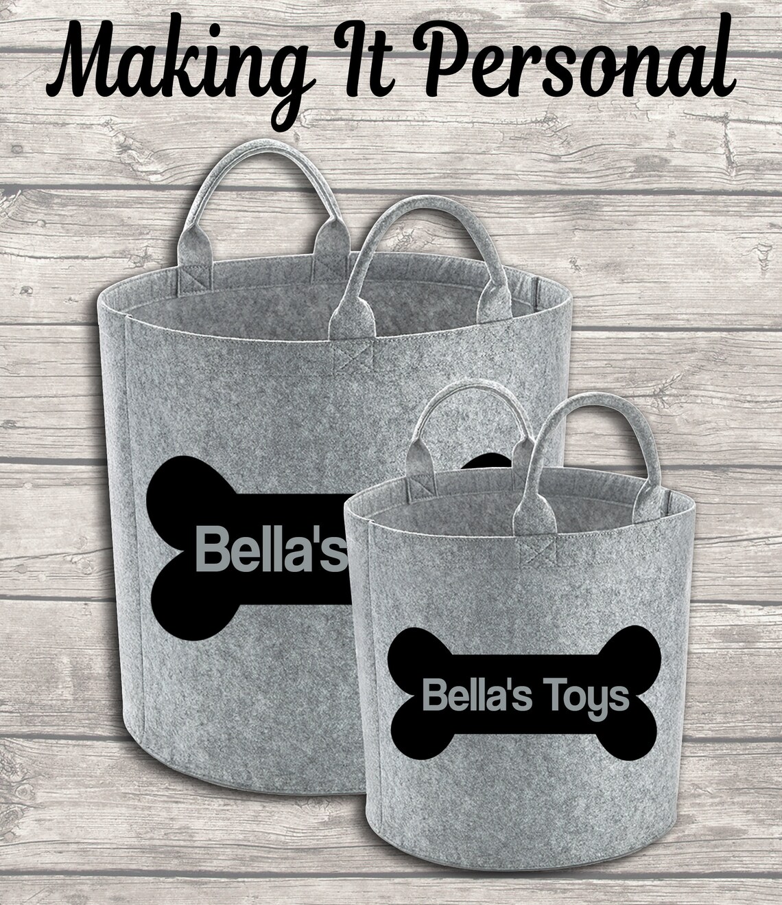 Personalised Dog Toy Bag Dog Toy Basket Dog Toy Felt Trug Dog | Etsy