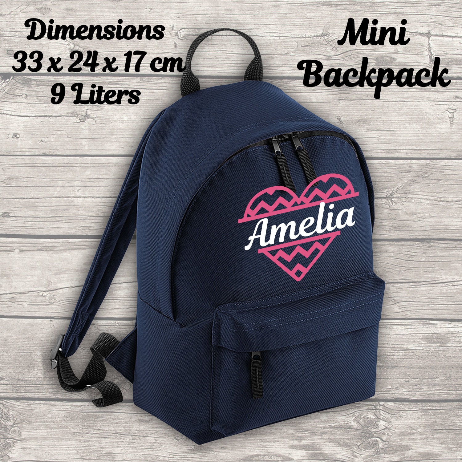 personalised backpack and water bottle