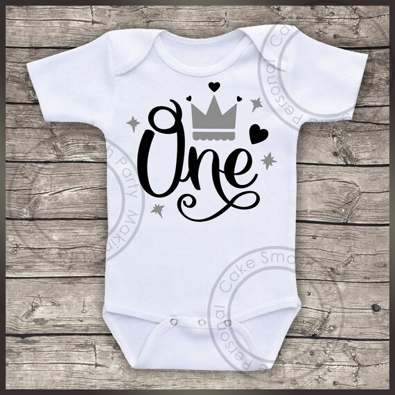 Personalised Bodysuit Boys 1st Birthday Day One Cake Smash Bodysuit Baby Vest