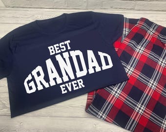 Personalised Grandad Pyjamas: Red Tartan Loungewear Gift