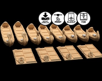 Imhotep Board Game - Mini Reed Ships (STL file download)