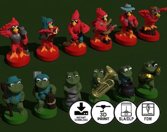 Everdell Upgraded Critters Cardinals and Toads - (STL file download)