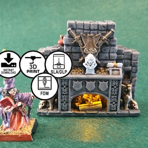 Light up Fireplace for use with HeroQuest (STL file download)