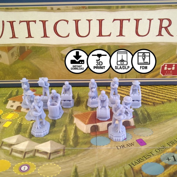 Viticulture Essential Edition Trabajadores actualizados (descarga de archivo STL)