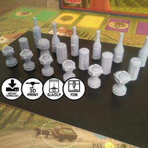 Viticulture Essential Edition Upgraded Player Tokens (STL file download)