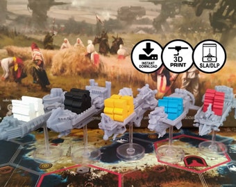 Scythe Upgraded Airships 5 Core Factions (STL file download designed in the UK)