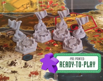 Scythe Invaders from Afar Traps and Flags (Pre Printed) for use with Scythe the Board Game