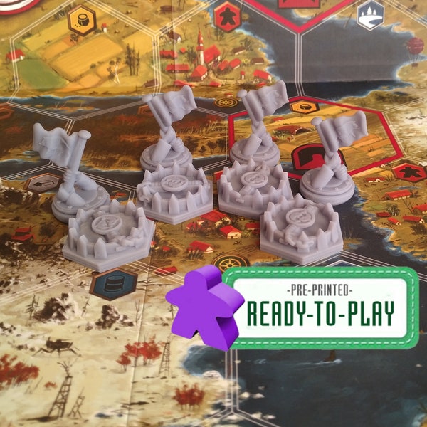 Scythe Invaders de Afar Traps and Flags (Pre Impreso) para usar con Scythe the Board Game