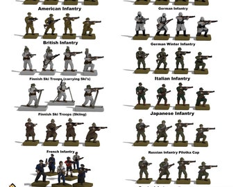 Infantry WW2 1:72 Scale - Pre Printed in Grey Resin