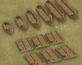 Imhotep Board Game - Mini Reed Ships (STL file download)