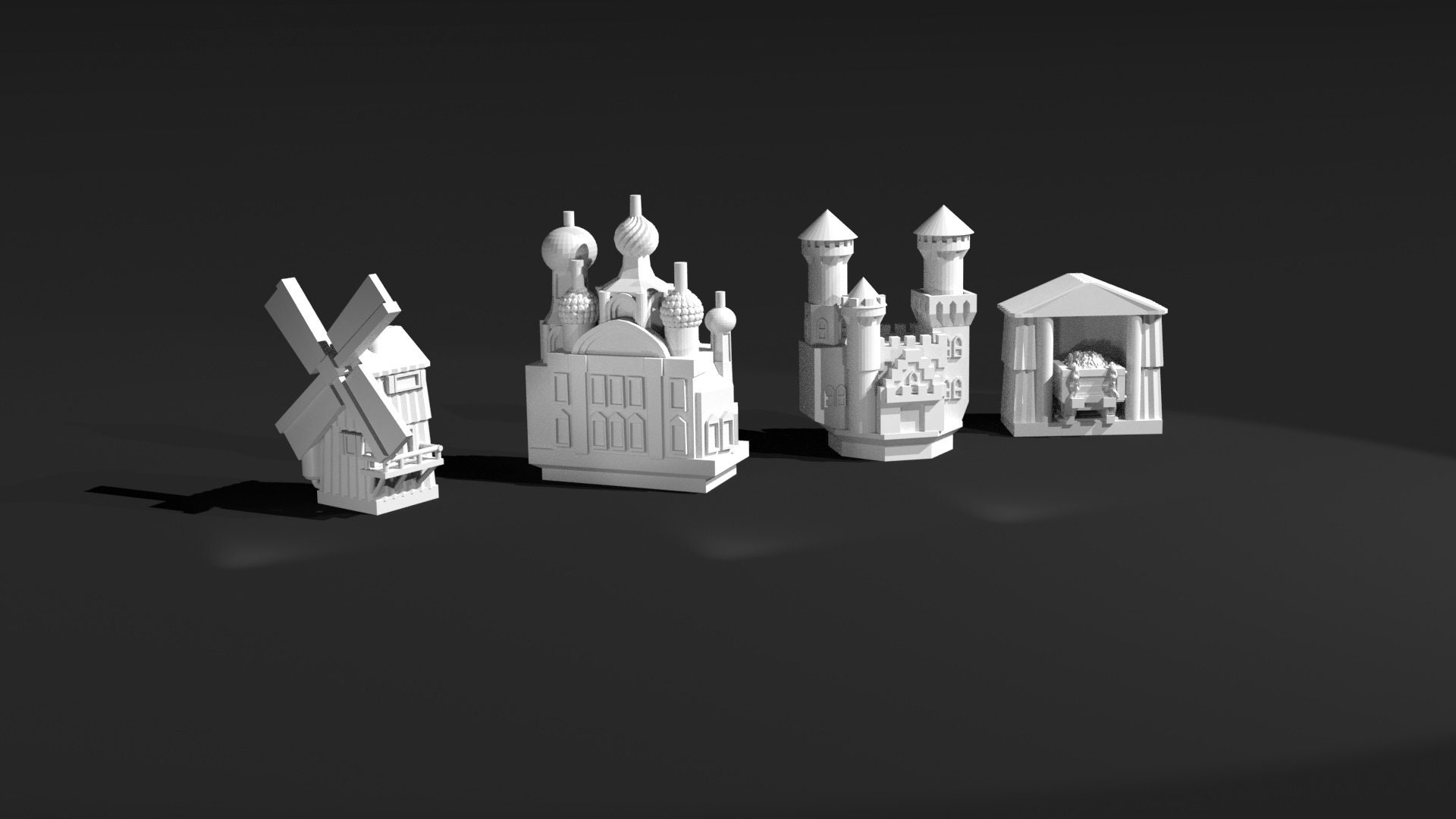 pcs Scythe Board Game Unique Faction Buildings For 5 Etsy 日本