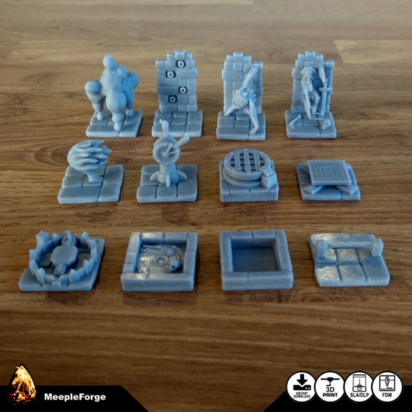 Traps for use with HeroQuest 12pieces (STL file download)