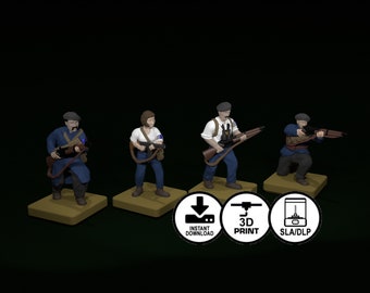 Memoir44 - French Resistance Fighters 1:72 Scale WW2 (STL file download)