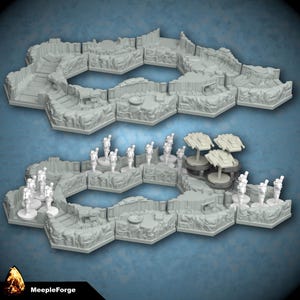 Futuristic Ice world or Desert world Scenery Trenches for games like Star Wars Battle of Hoth Board Game