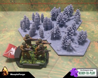 Memoir44 - Scenery Forests - Pre Printed in Grey Resin