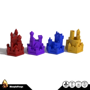 Castles for Castles of Burgundy Boardgame (Digital STL File Download)