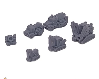 Excavators and Concrete Mixers for Barrage  (Pre-Printed in Grey Resin)