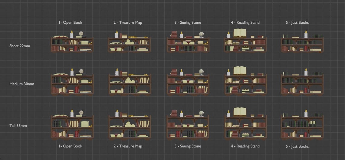 Bookcase for Use With Tabletop RPG Adventure Games STL File Etsy