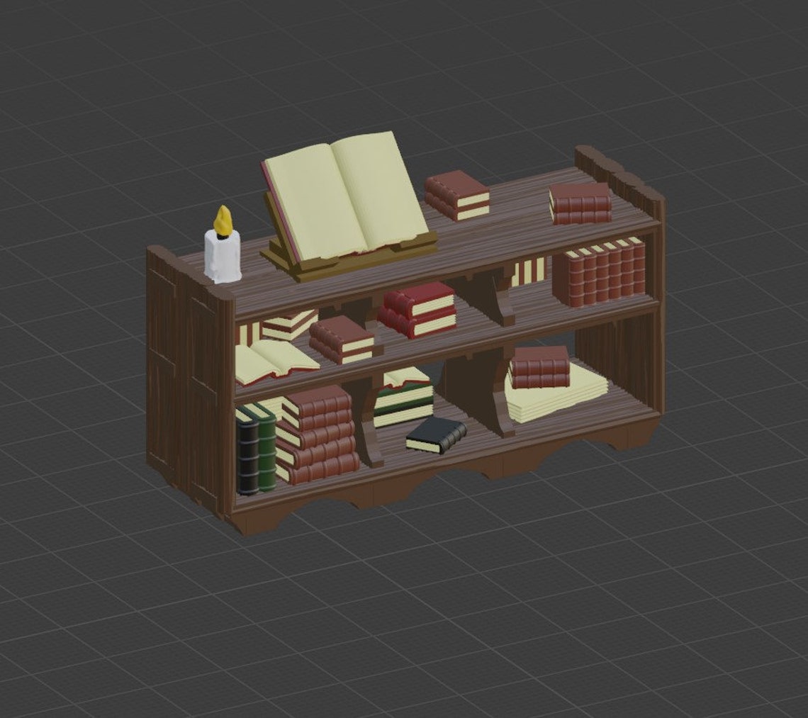 Bookcase for Use With Tabletop RPG Adventure Games STL File Etsy