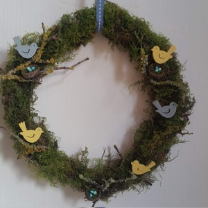 Spring wreath wall decoration made by hand in England from natural materials
