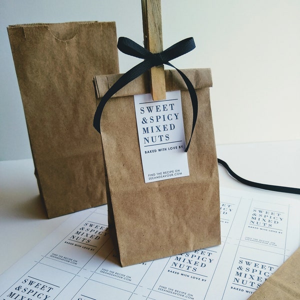50 Extra Small Brown Kraft Paper Bags 3.5" x 2.25" x 6.5"
