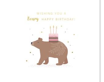 Bear Birthday Card / For Her / Happy Birthday Card