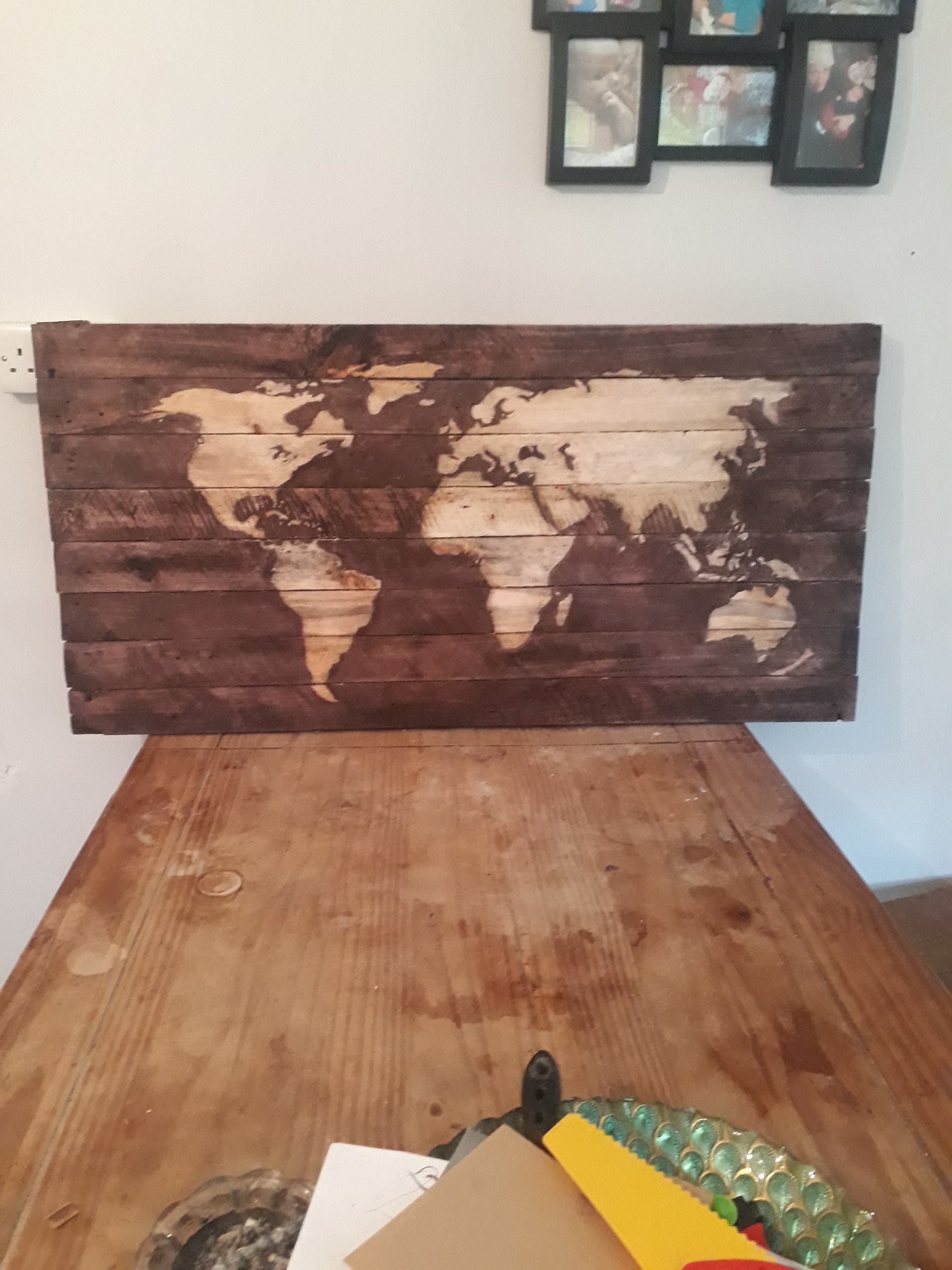 World map on wood | Etsy