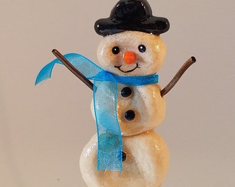 Snowman bread dough Christmas ornament