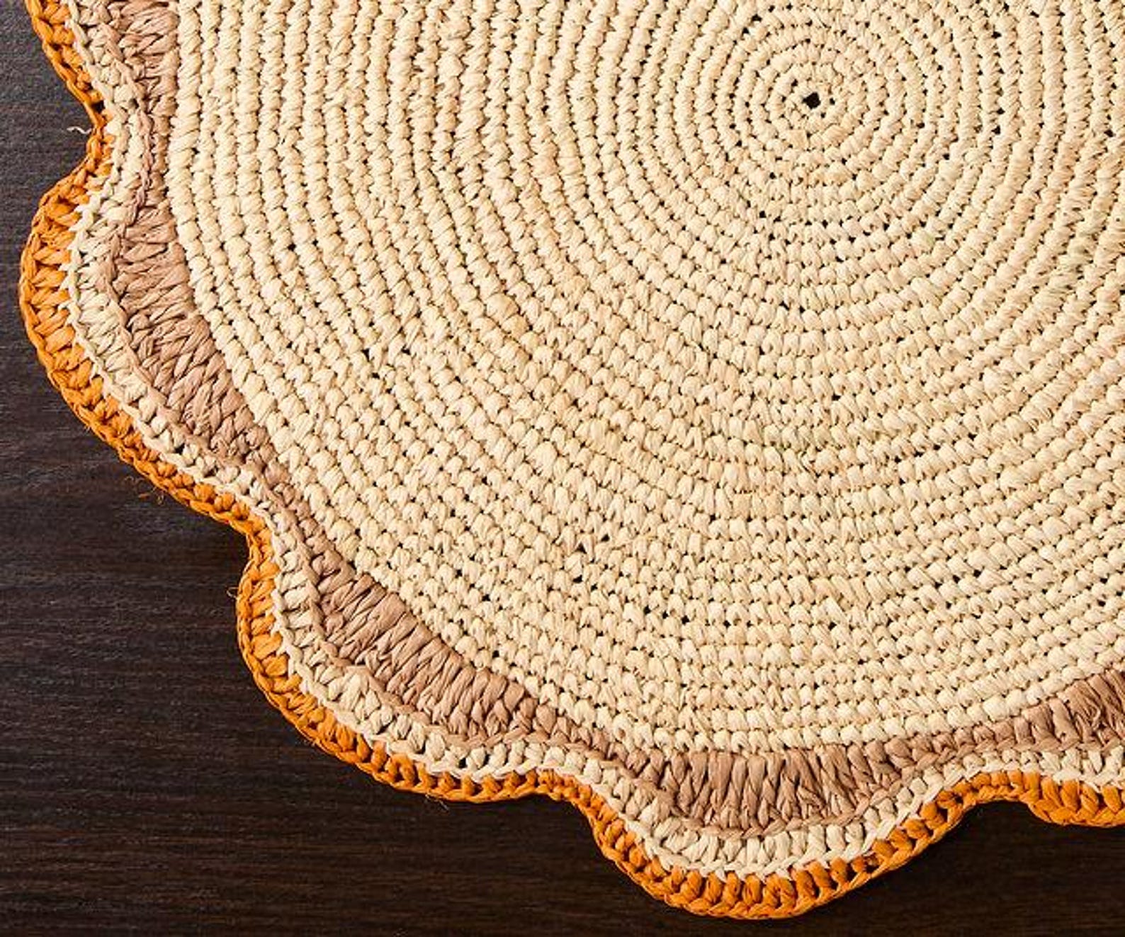 Round Raffia Woven Placemat - Handmade Crochet Style Table Mats for ...