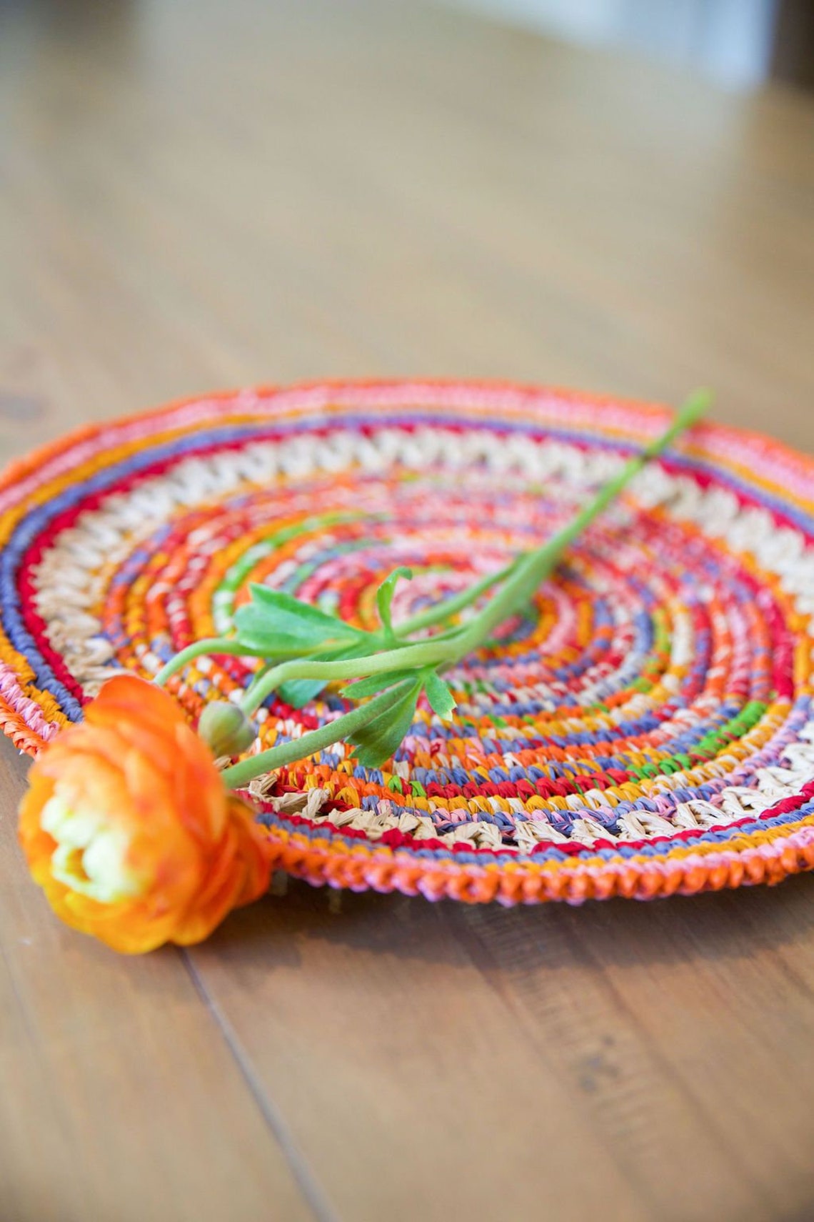 Round Placemats Rainbow Placemats Handmade Placemat Etsy