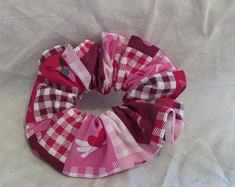 Chouchous patchwork vichy, coeurs et roses