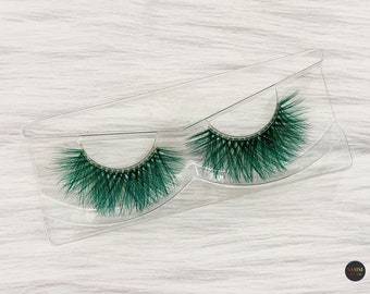 green eyelash, false eyelash, colored lash, cosplay lash, halloween eyelash, false lash, anime lash, eyelash extension, color lash