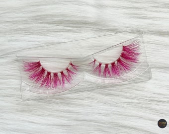 hot pink eyelash, false eyelash, colored lash, cosplay lash, halloween eyelash, false lash, anime lash, eyelash extension, color lash