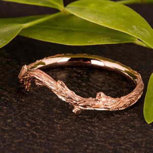 Curved Twig Wedding Band