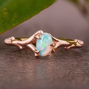 Opal Twig Ring