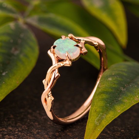 Vines Opal Twig Ring Etsy