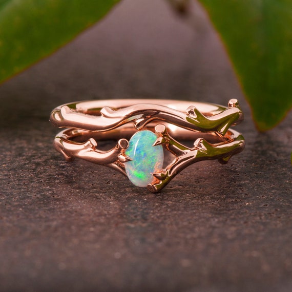Opal Twig Wedding and Engagement Ring Etsy