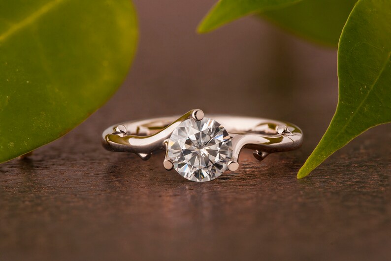 Engagement Ring: Platinum Twig Design - Ethical Diamond Center image 3