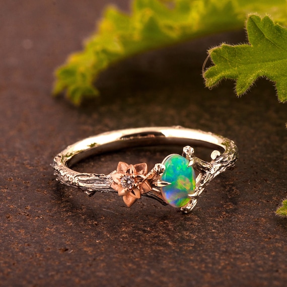 Opal twig cheap ring