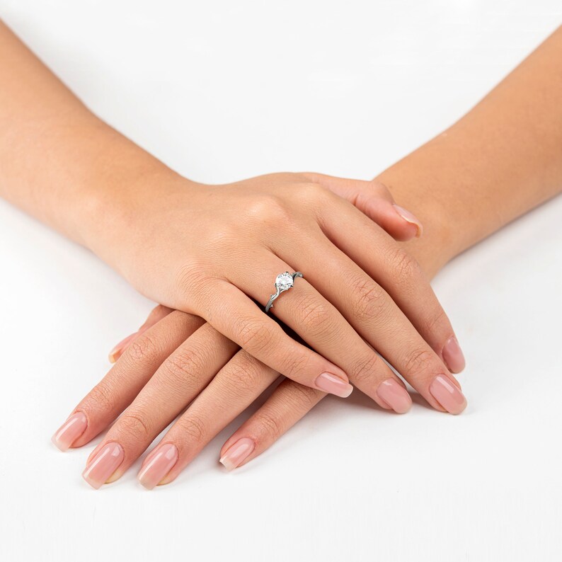Engagement Ring: Platinum Twig Design - Ethical Diamond Center image 2